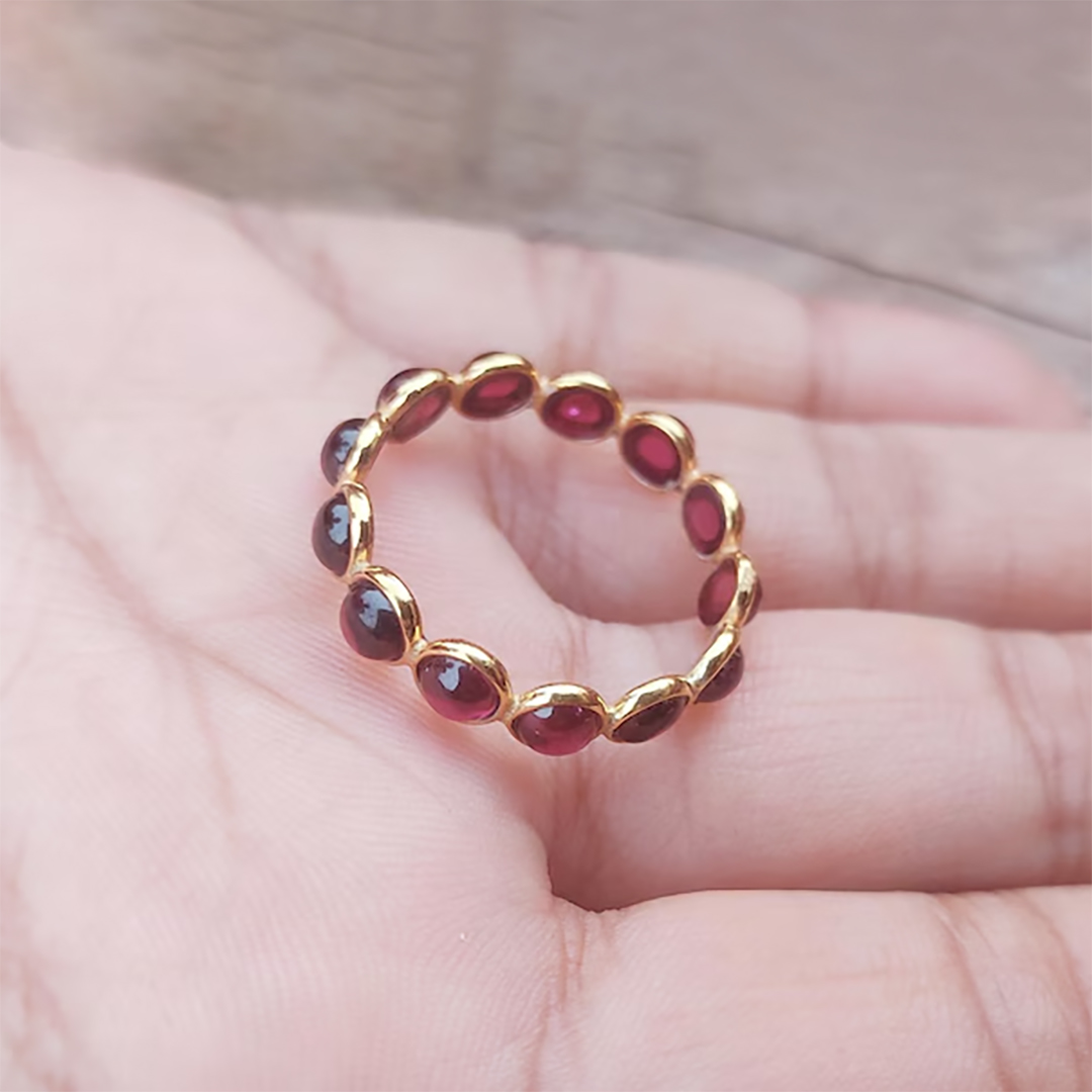 Choosing Me Red Garnet Eternity Promise Ring