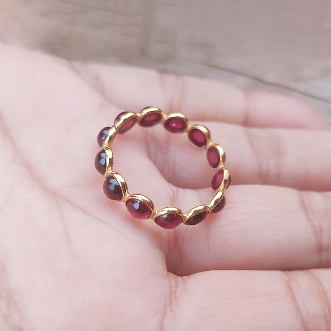 Choosing Me Red Garnet Eternity Promise Ring