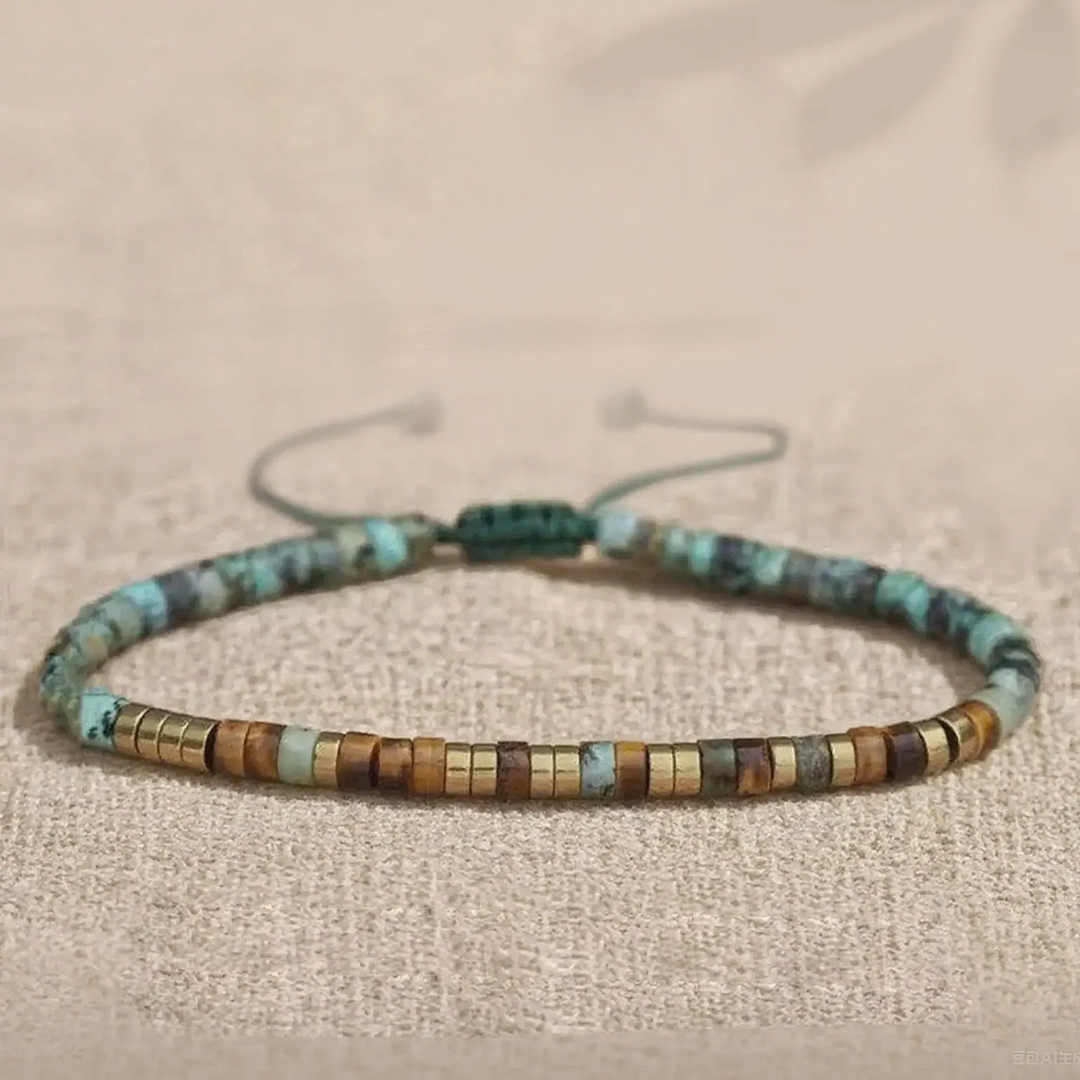 Strong As Fuck Morse code Turquoise Tiger eye Bracelet