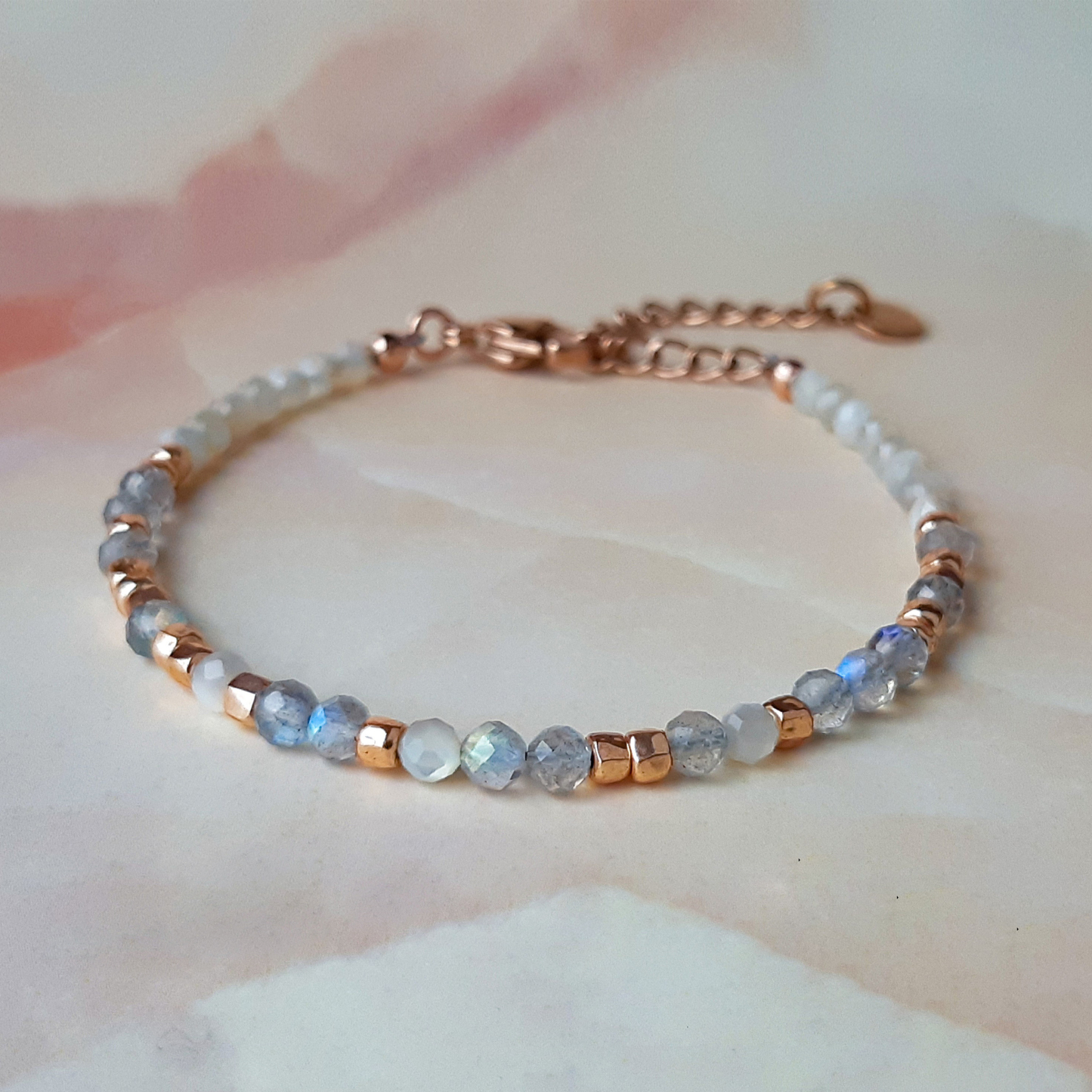 Until We Meet Again Morse Code Gemstone Bracelet