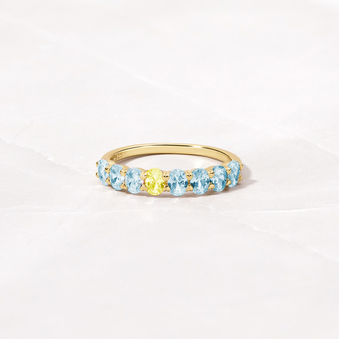 Down Syndrome Awareness Oval Diamonds Ring