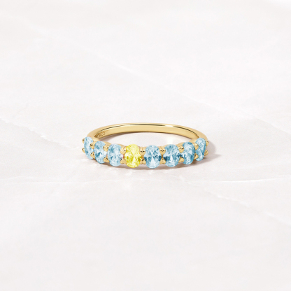 Down Syndrome Awareness Oval Diamonds Ring