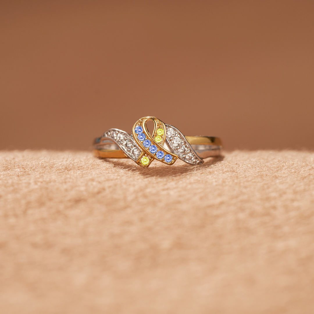 Down Syndrome Awareness Ribbon Ring