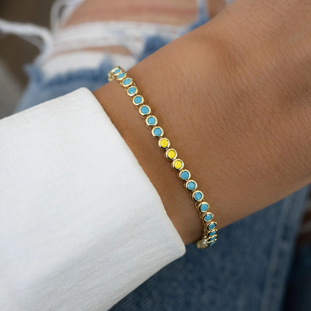Down Syndrome Awareness Turquoise Gemstone Bracelet