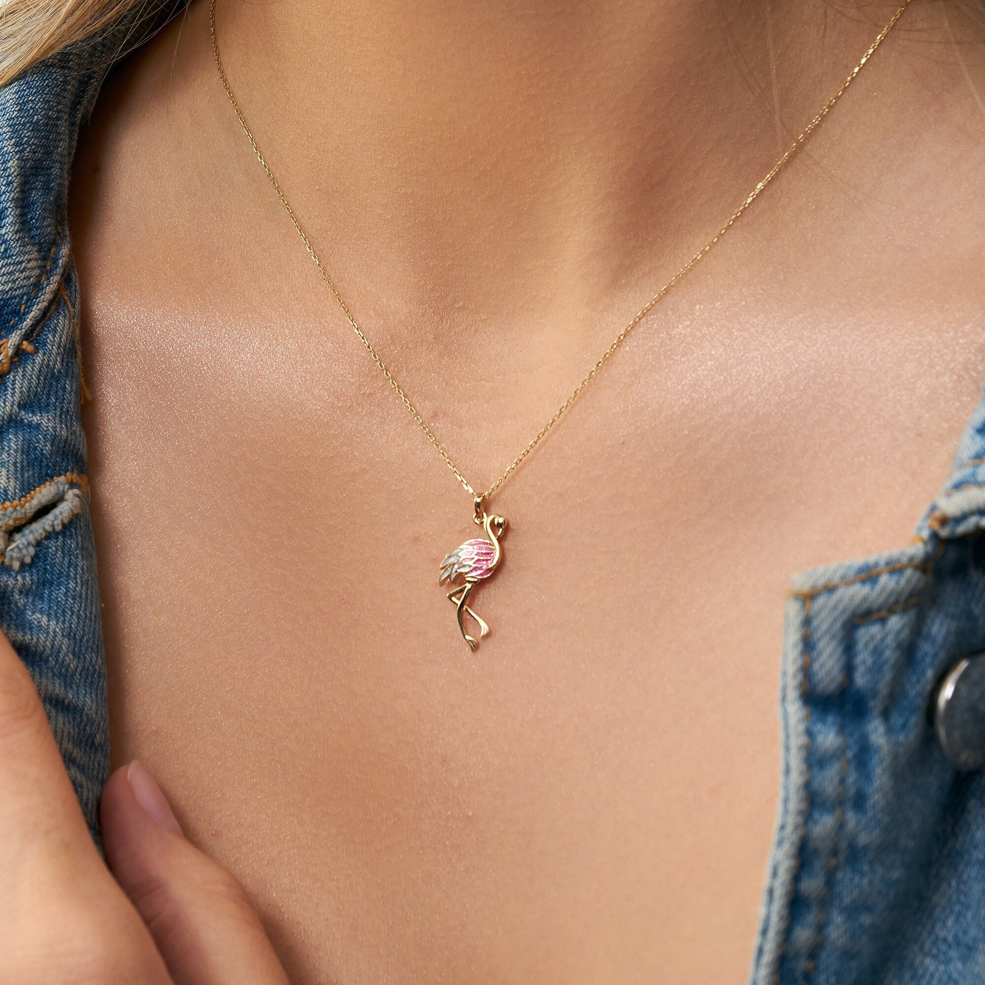 I Am Enough To Defeat Cancer Pink Flamingo Necklace