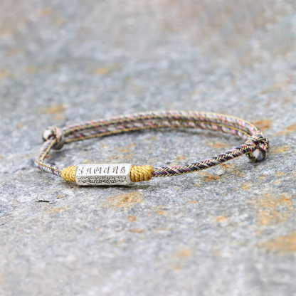 Handmade Tibetan Braided Bracelet – Lucky Knot Charm for Protection & Spiritual Growth