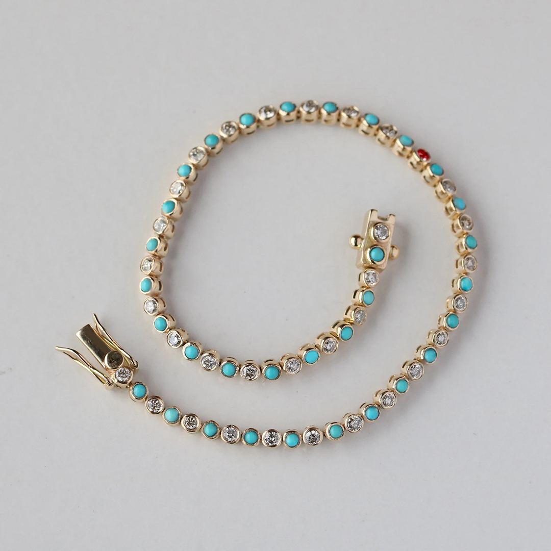Fight Diabetes with Strength Turquoise Tennis Bracelet