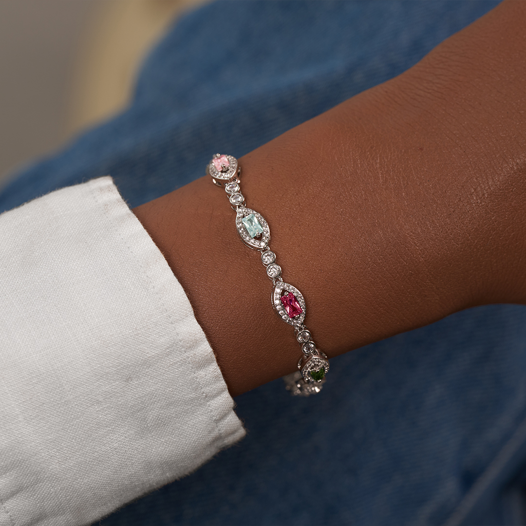 Custom Marquise 1–9 Birthstone Bracelet