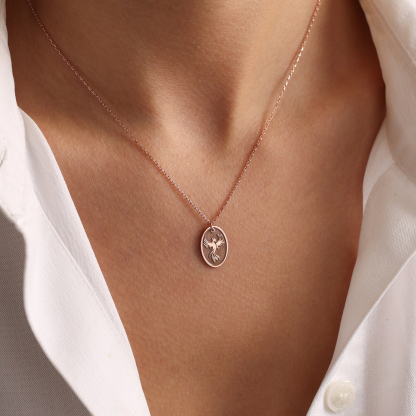Phoenix Rebirth Charm Necklace
