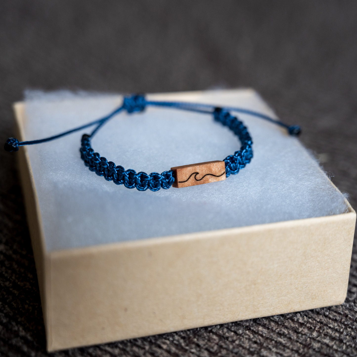 Ocean Wave Reclaimed Wood Adjustable Bracelet