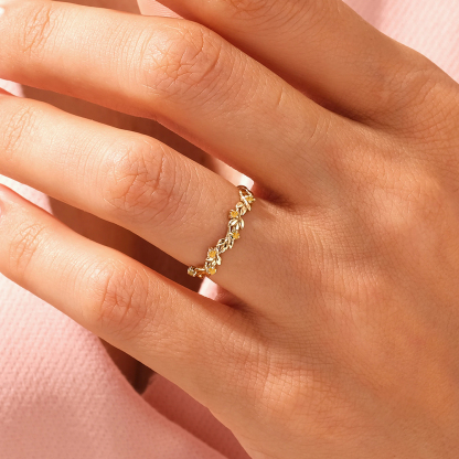 Childhood Cancer Gift Gold Leaf Ring