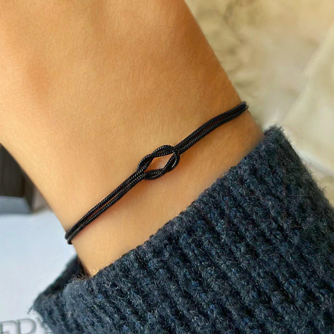 Mother Daughter Black Knot Bracelet