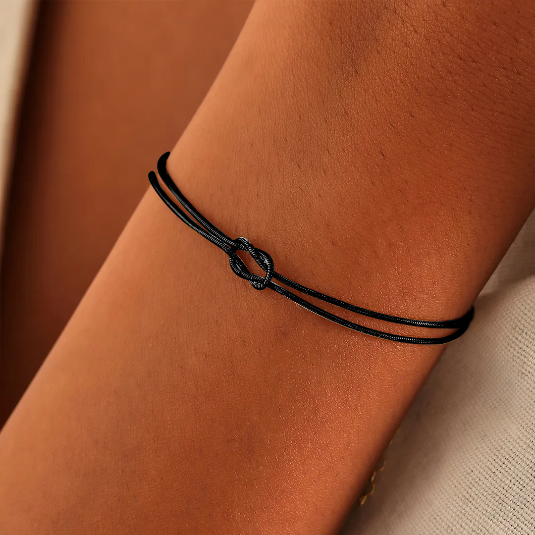 Mother & Son Love Knot Black Bracelet