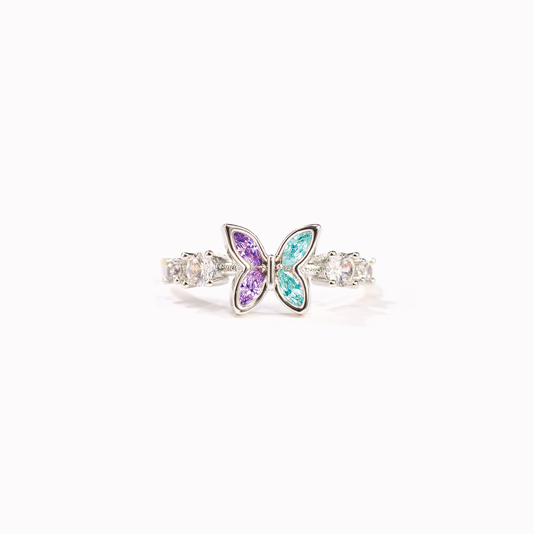 Stay Strong Butterfly Awareness Ring