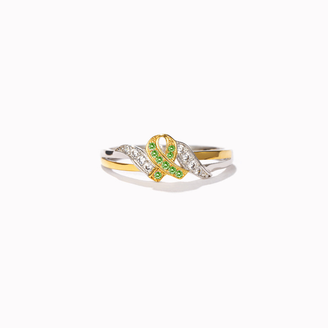 Kidney Disease Awareness Green Ribbon Ring