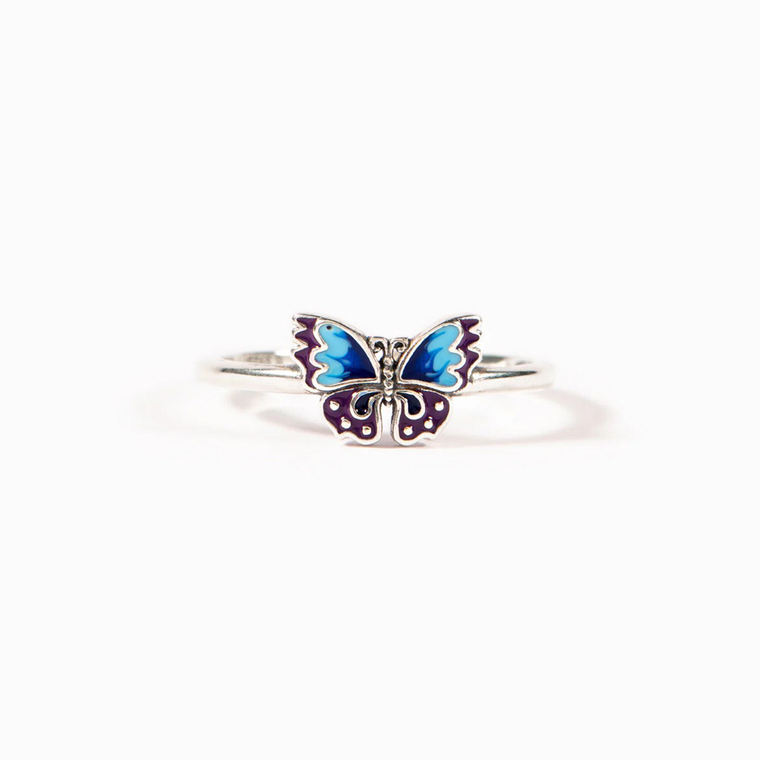 Stay Tomorrow Needs You Enamel Butterfly Ring