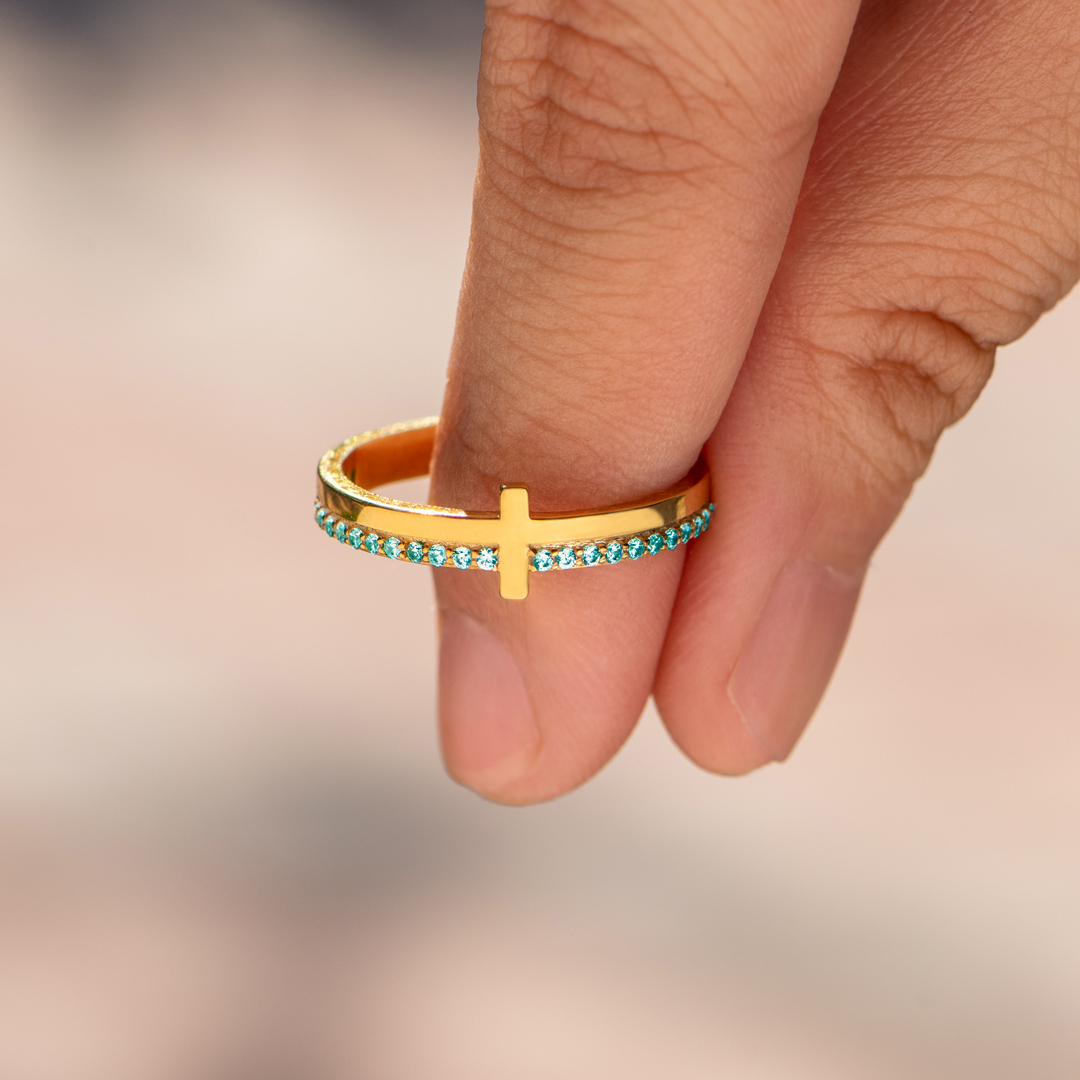 Anxiety Disorder Awareness Cross Ring