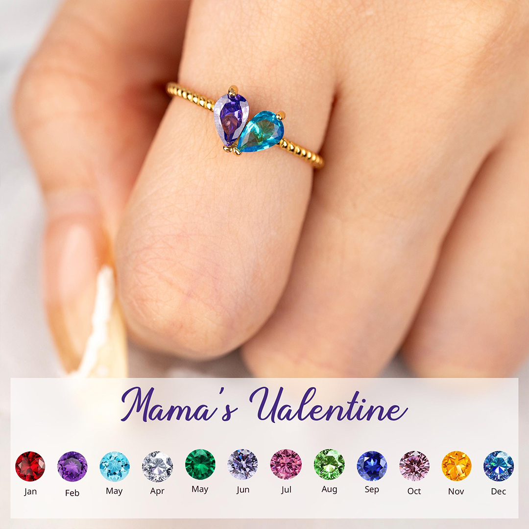 Always in Heart Personalized Daughter Birthstone Ring