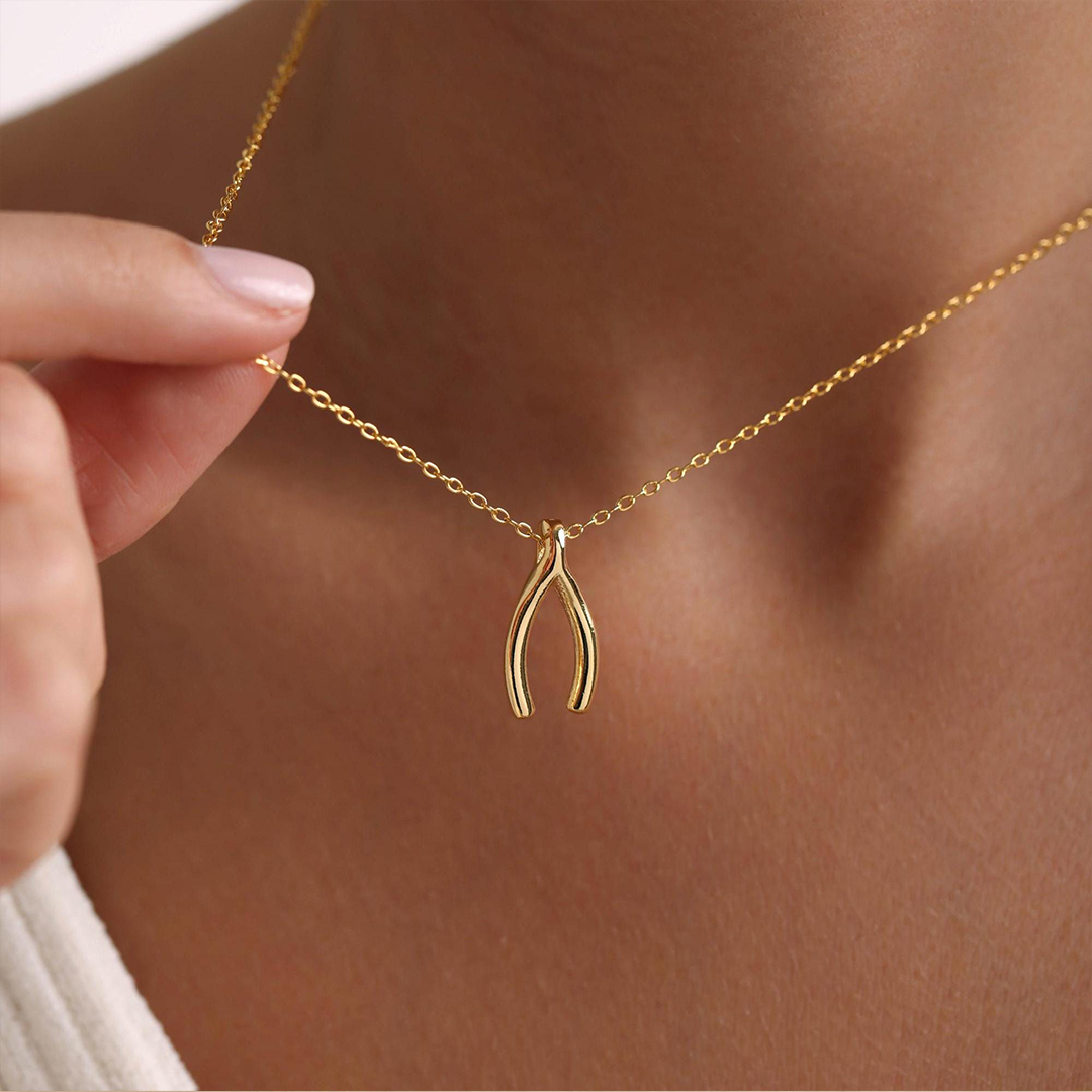 Tiny Wishbone Necklace