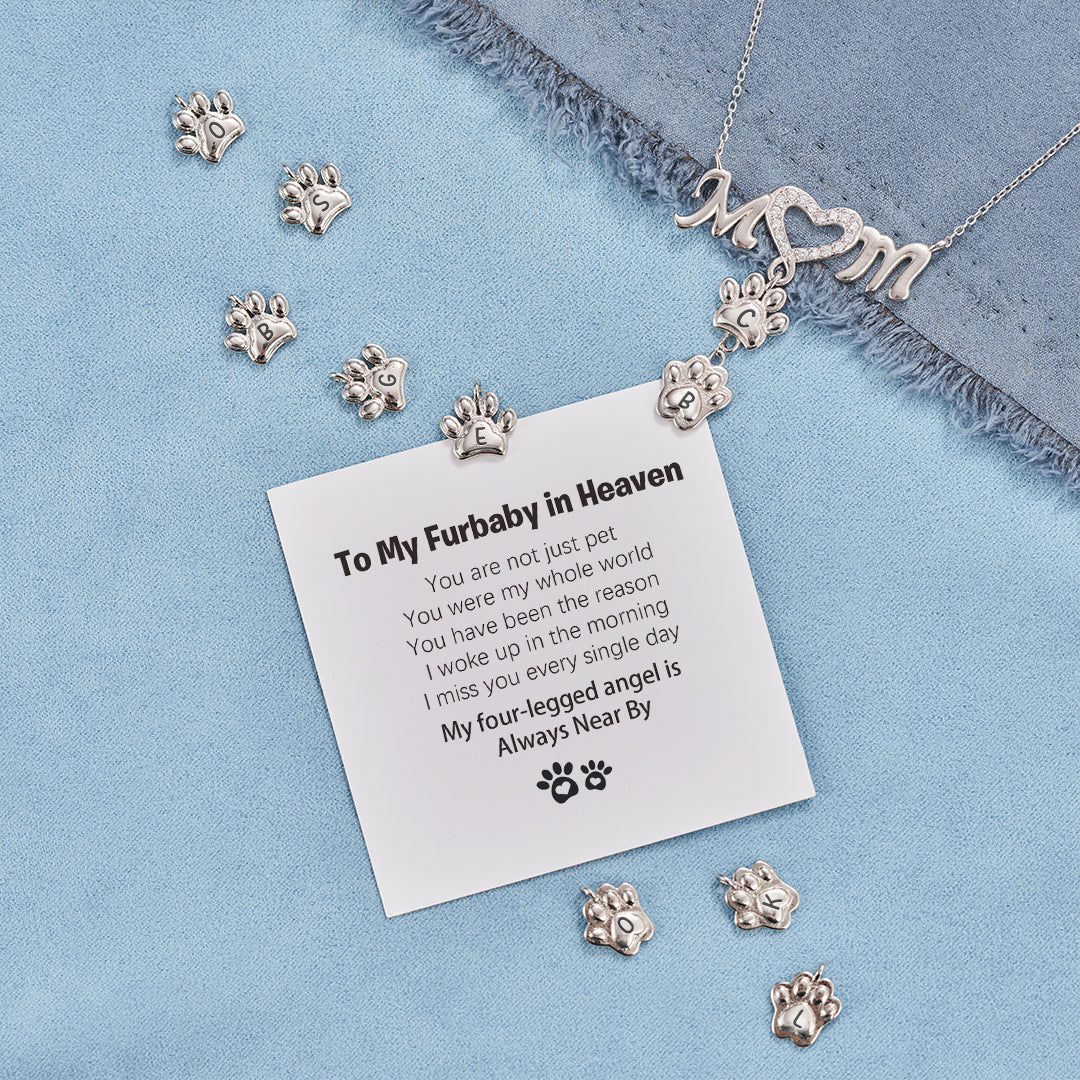 My Angel Is Always Near By Personalized 1-10 Paw Furry Mom Necklace