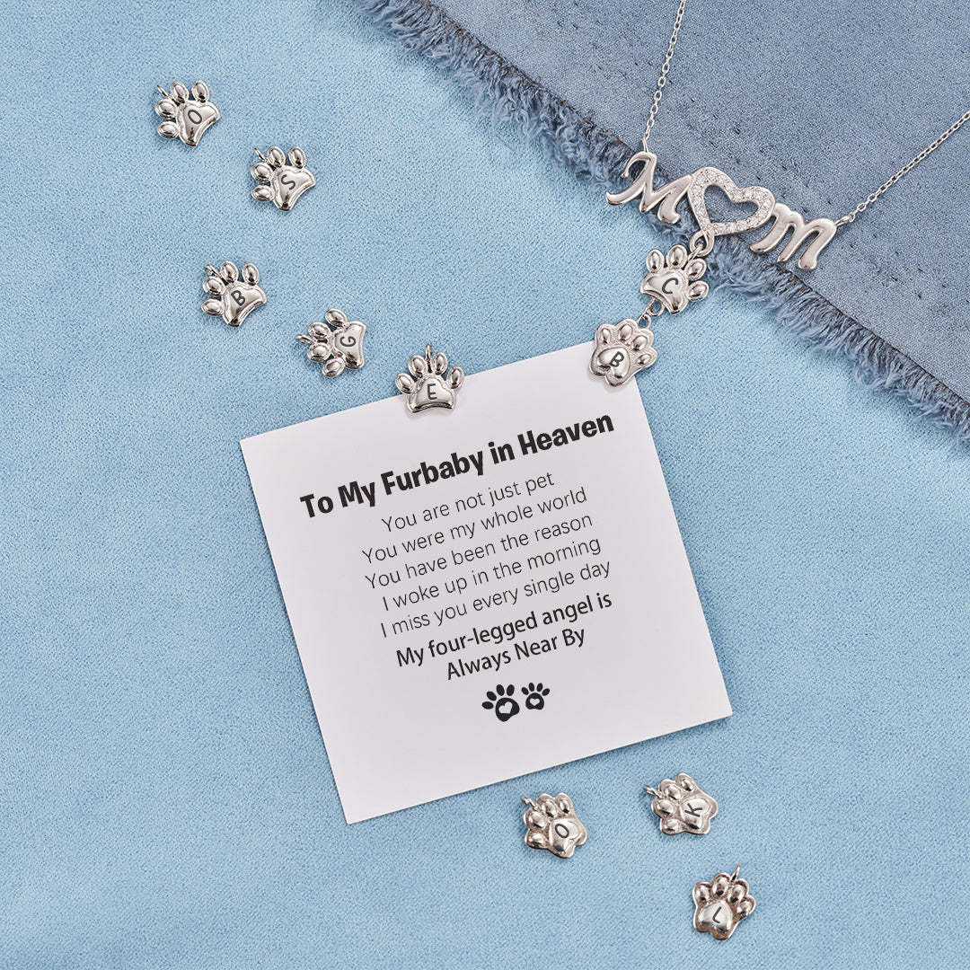 My Angel Is Always Near By Personalized 1-10 Paw Furry Mom Necklace
