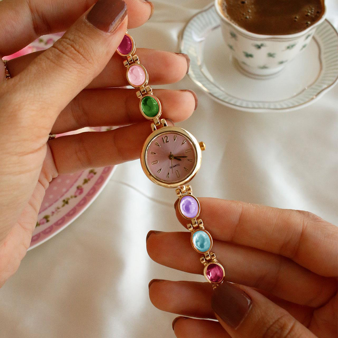 Custom 1-11 Birthstones Love Bracelet Watch