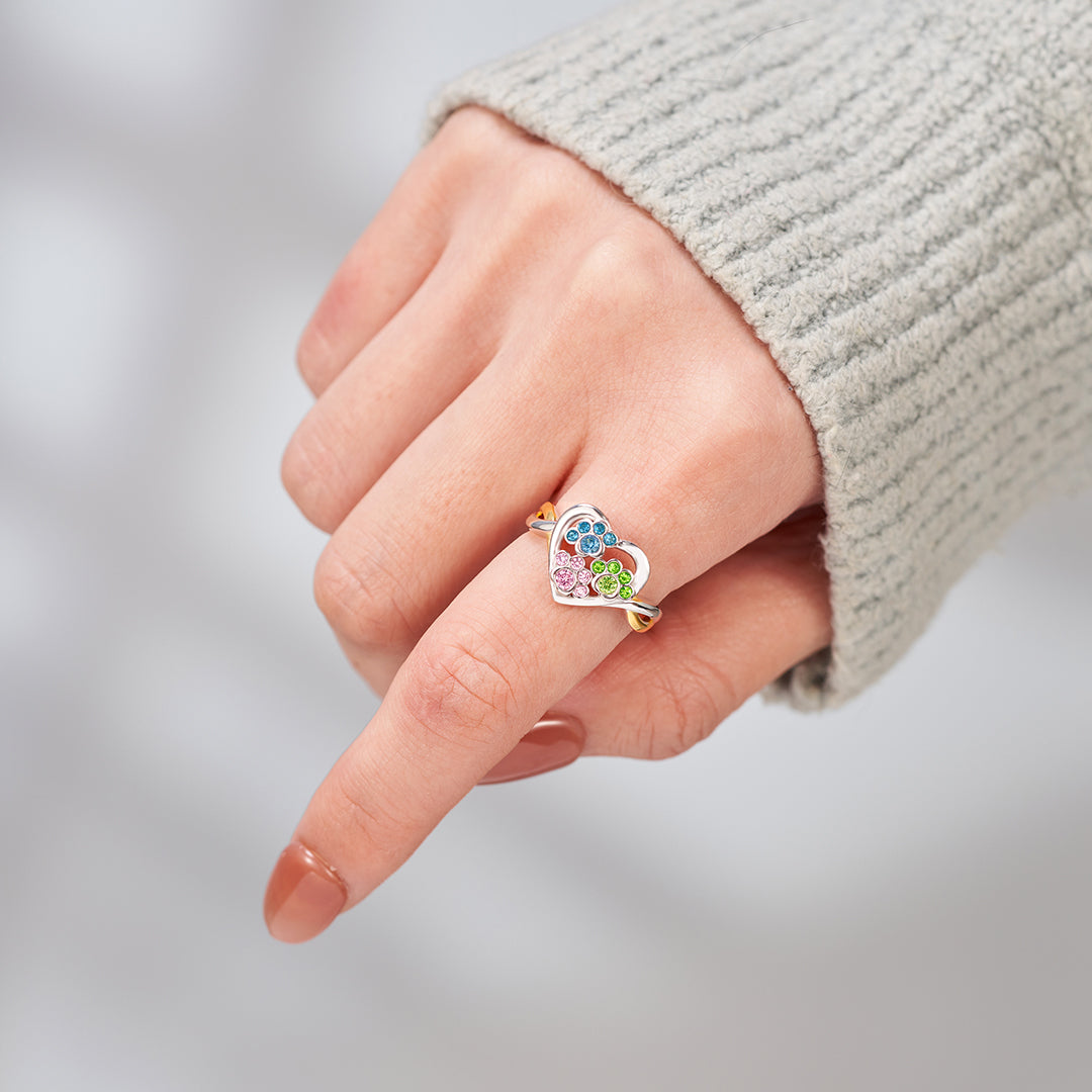 Furry Mom 1-3 Birthstone Ring