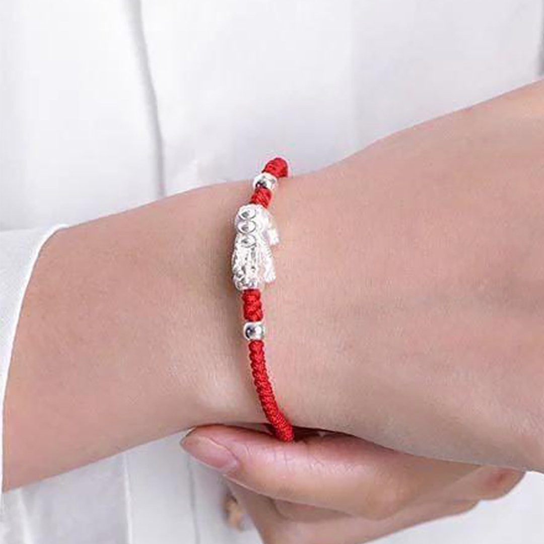 Red String Silver Pixiu Bracelet – Attract Windfall Luck