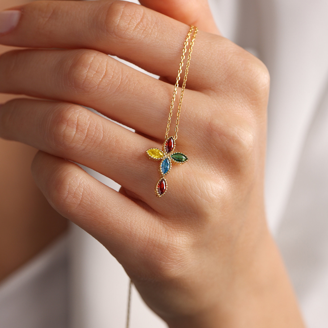 Star of Strength Autism Awareness Cross Necklace