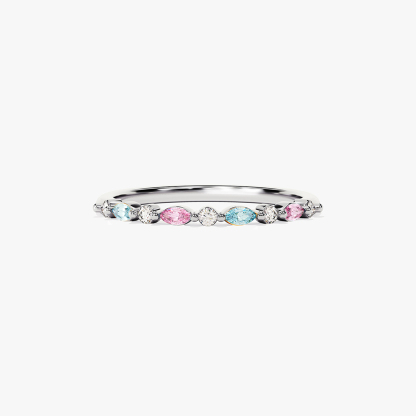 Blue & Pink Bond Marquise Ring