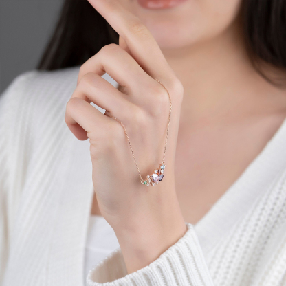 Christmas Gift Custom Multi-Cutting 1-6 Birthstones Necklace