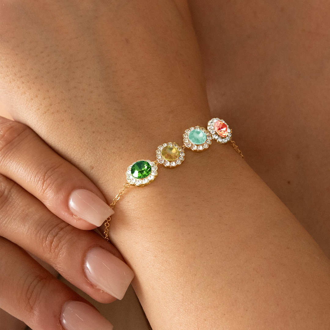 Specialized With 1-10 Kids Birthstones Christmas Gift Bracelet
