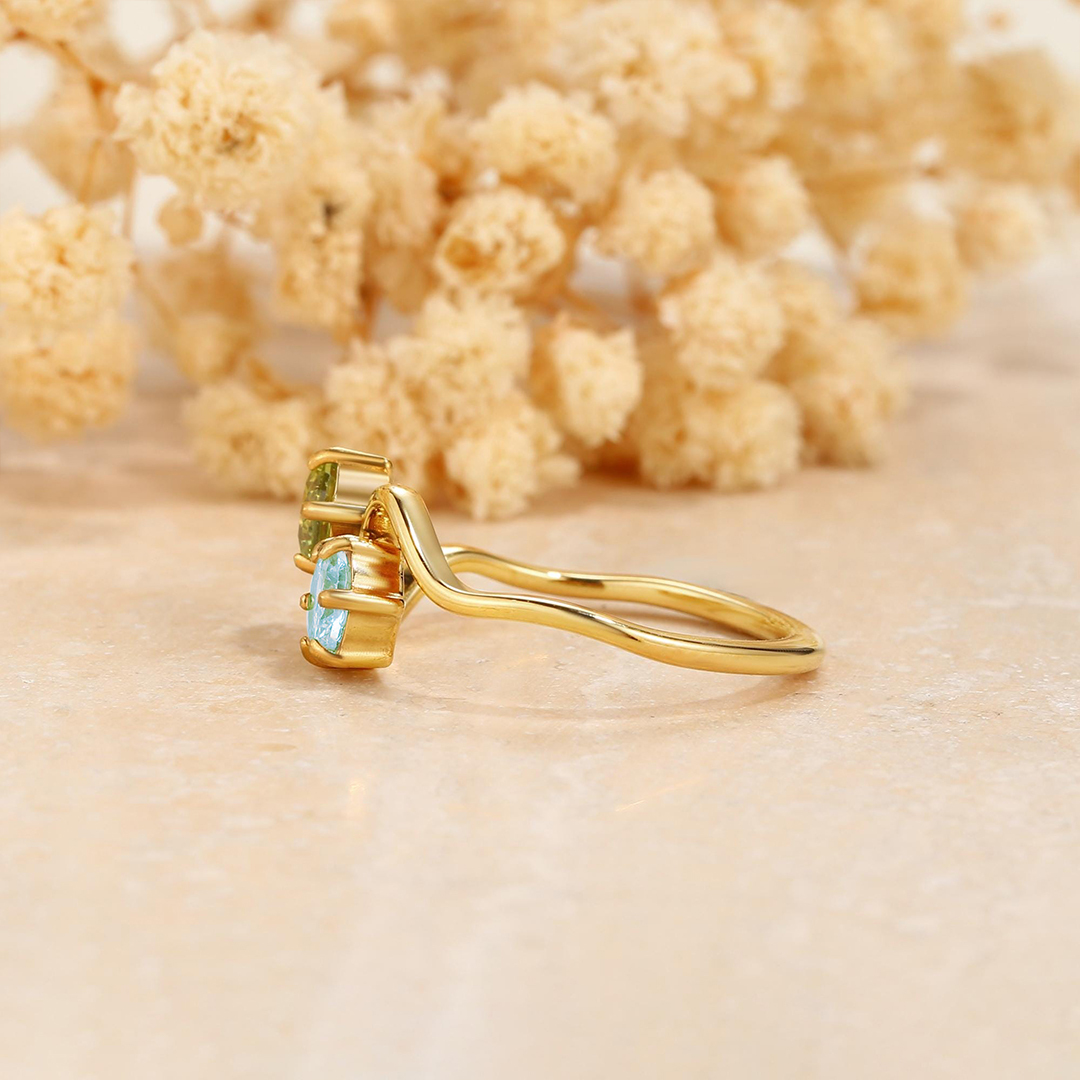 Faith Through Deep Waters Two Stone Custom Birthstone Ring