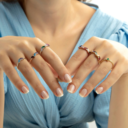 Family Love Personalized Birthstone Ring