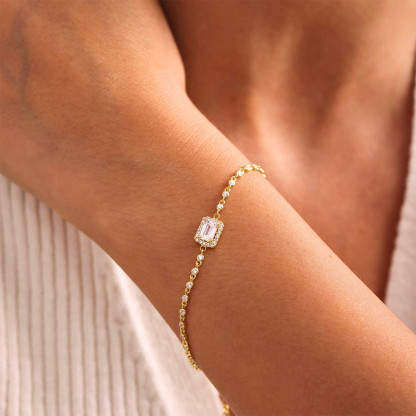 Self Love Cut Chain Baguette Bracelet
