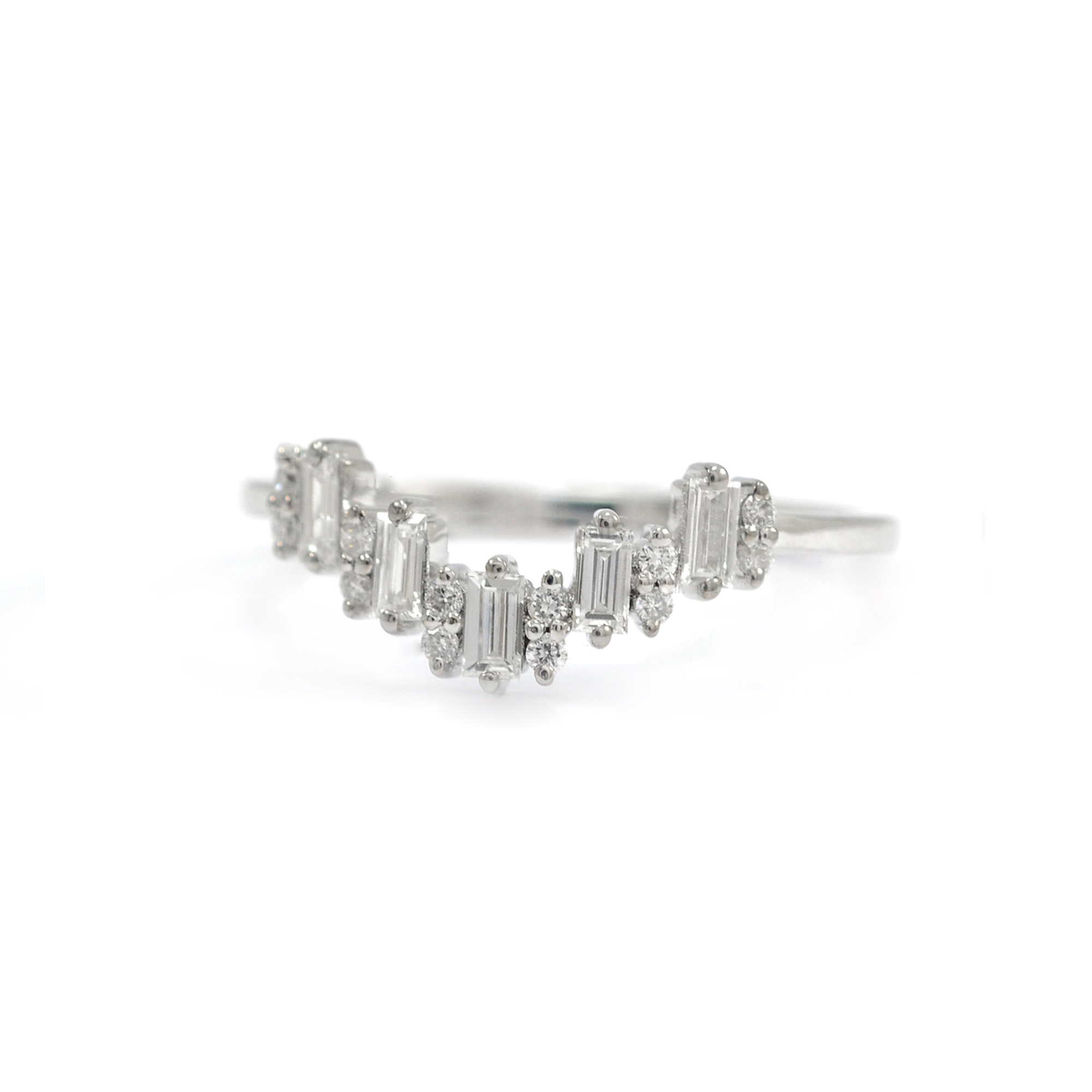 Baguette Diamond Chevron Ring