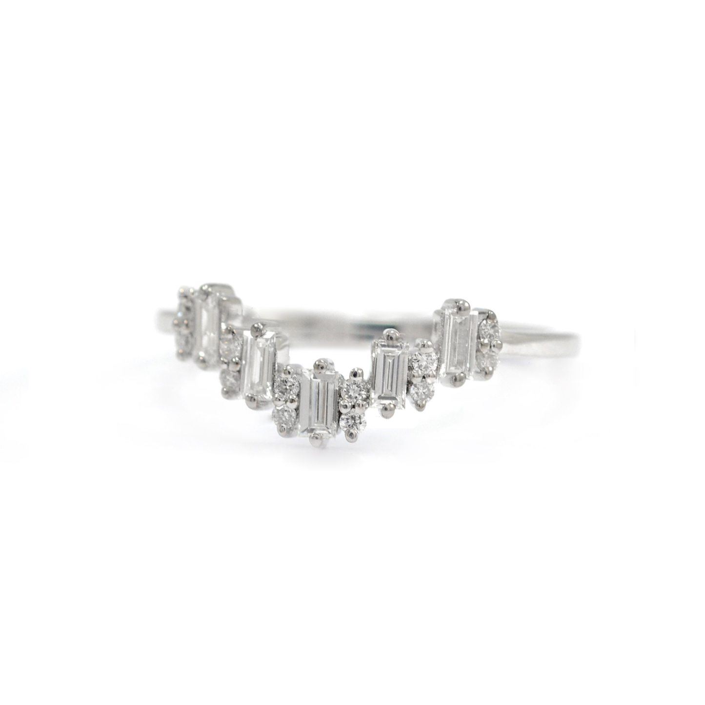 Baguette Diamond Chevron Ring