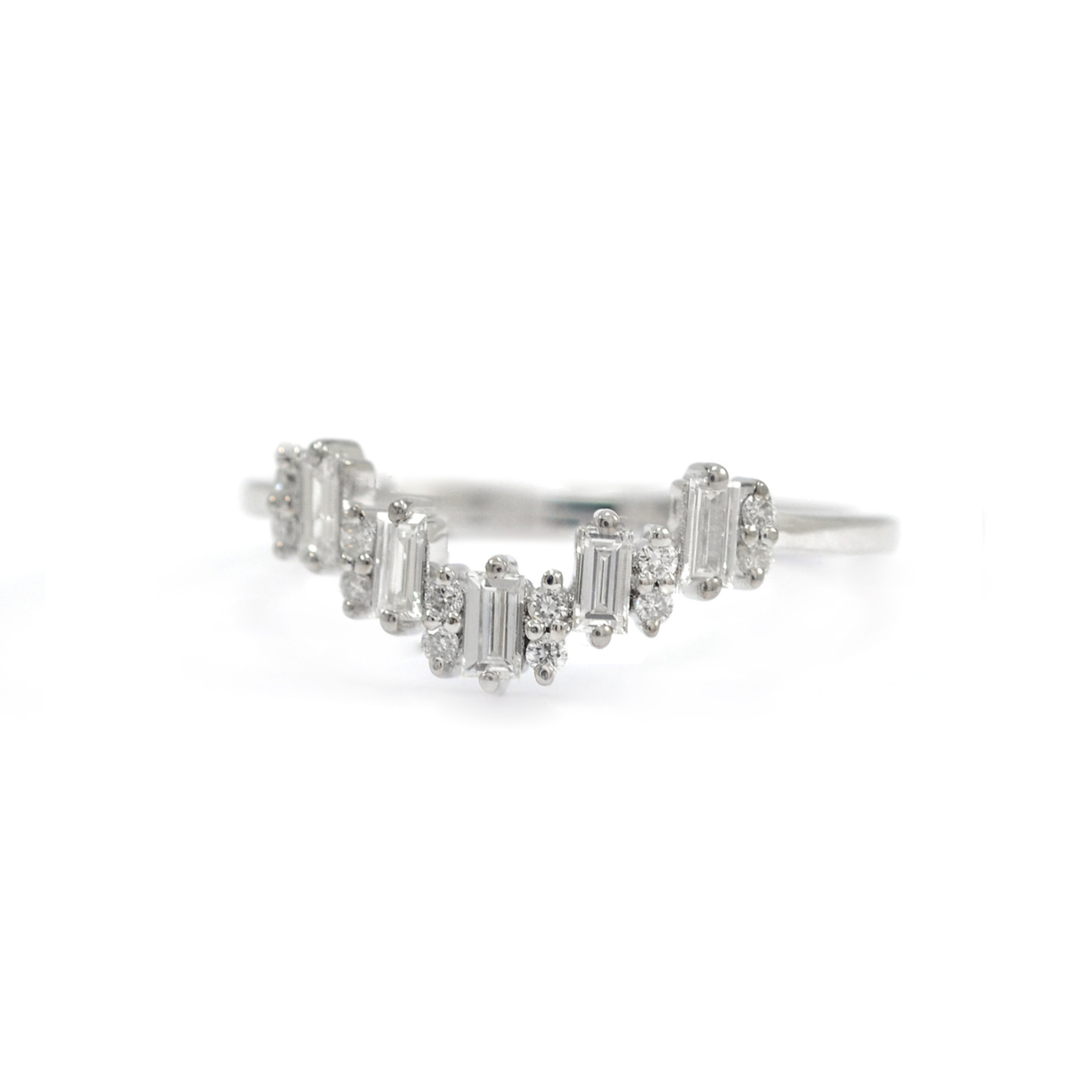 Baguette Diamond Chevron Ring