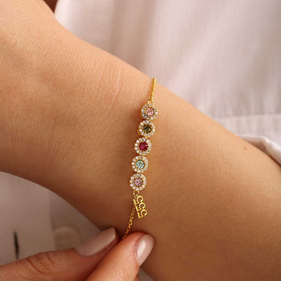 Mama’s Valentine Angel Number Birthstone Bracelet