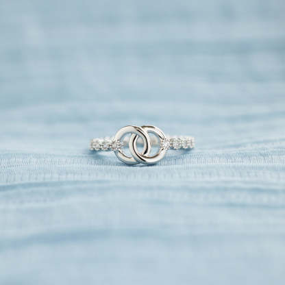 Mother & Daughter Forever Linked Pave Interlocking Ring