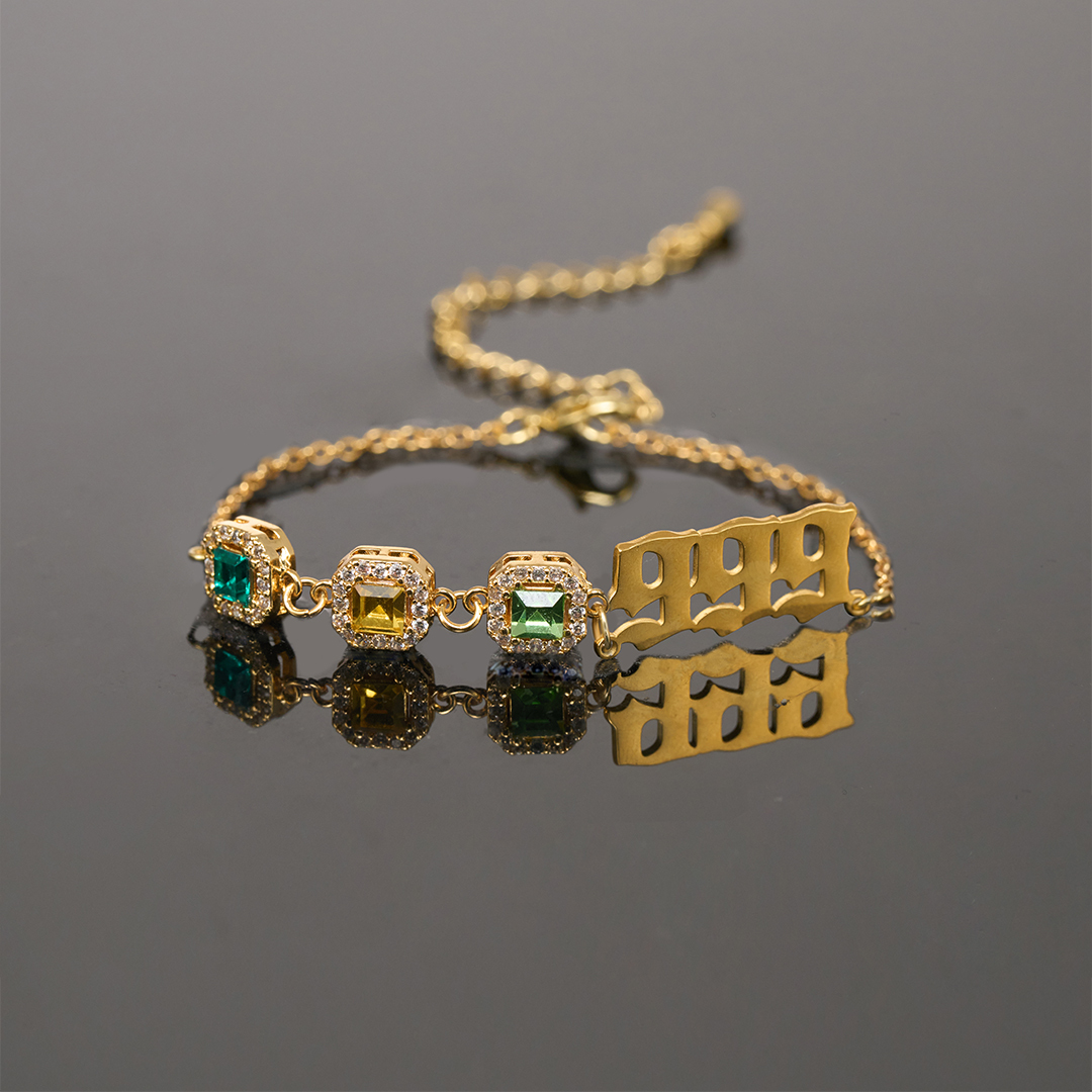 Personalized Birthstones & Angel Number Bracelet