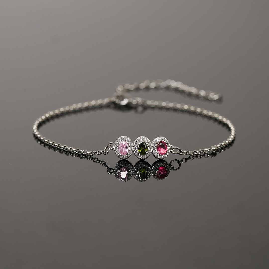 Specialized With 1-9 Kids Birthstones Gift For Grandma Bracelet