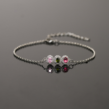 Specialized With 1-9 Kids Birthstones Gift For Grandma Bracelet