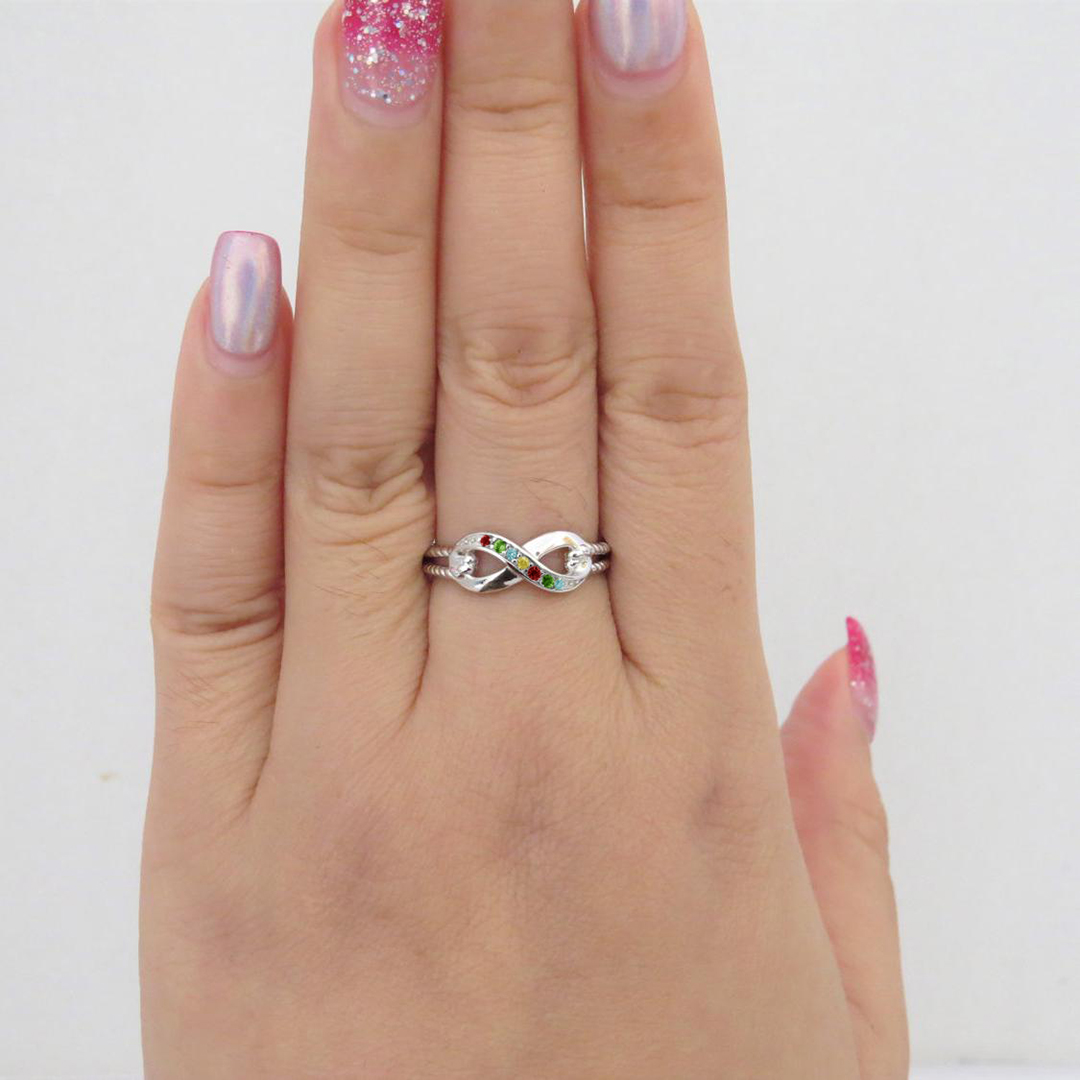 Autism Awareness Emerald Infinity Ring