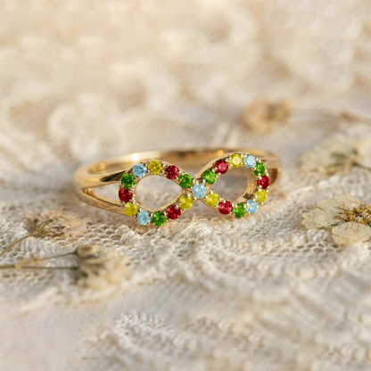 Autism Awareness Rainbow Star Infinity Ring