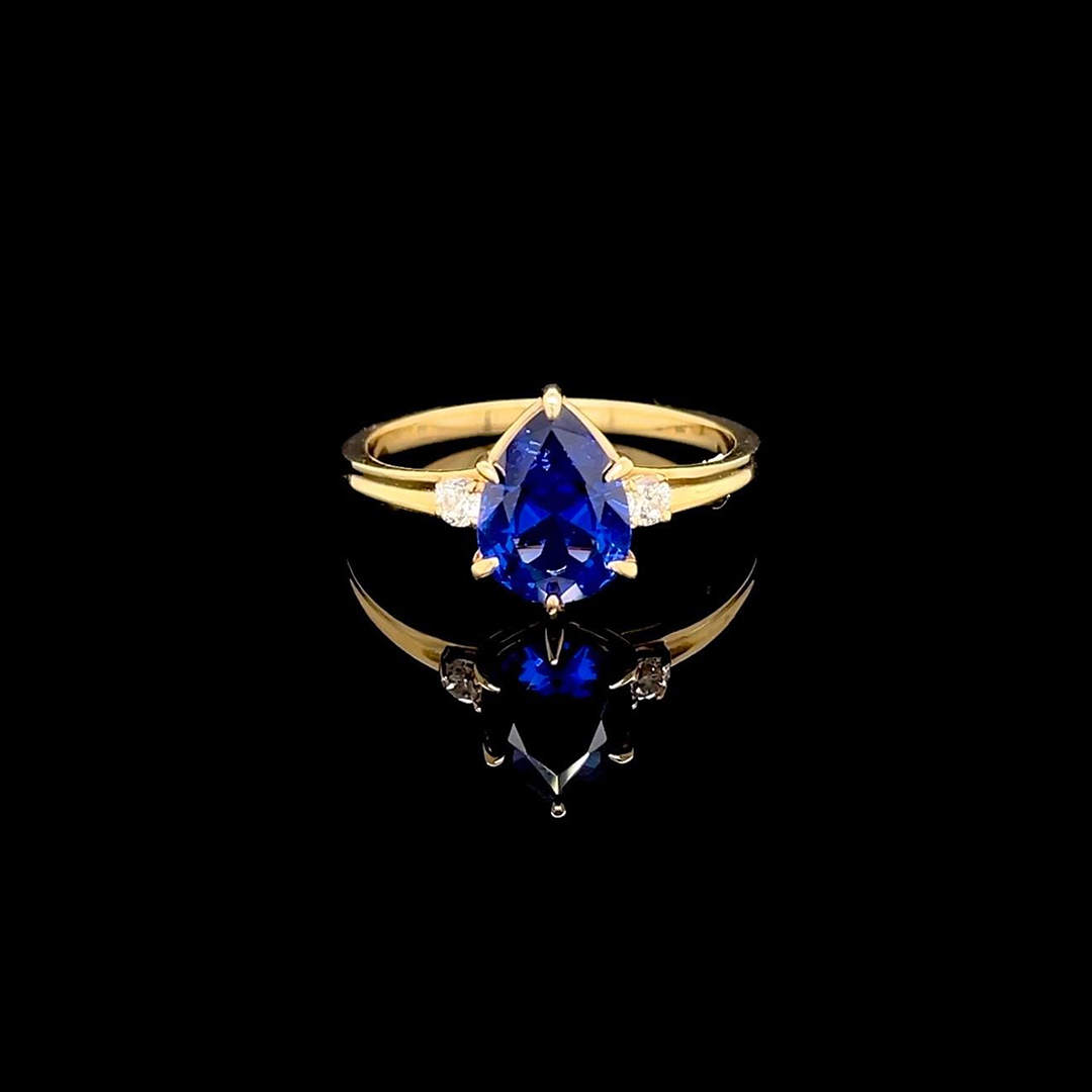 Forever in My Heart Teardrop Sapphire Ring