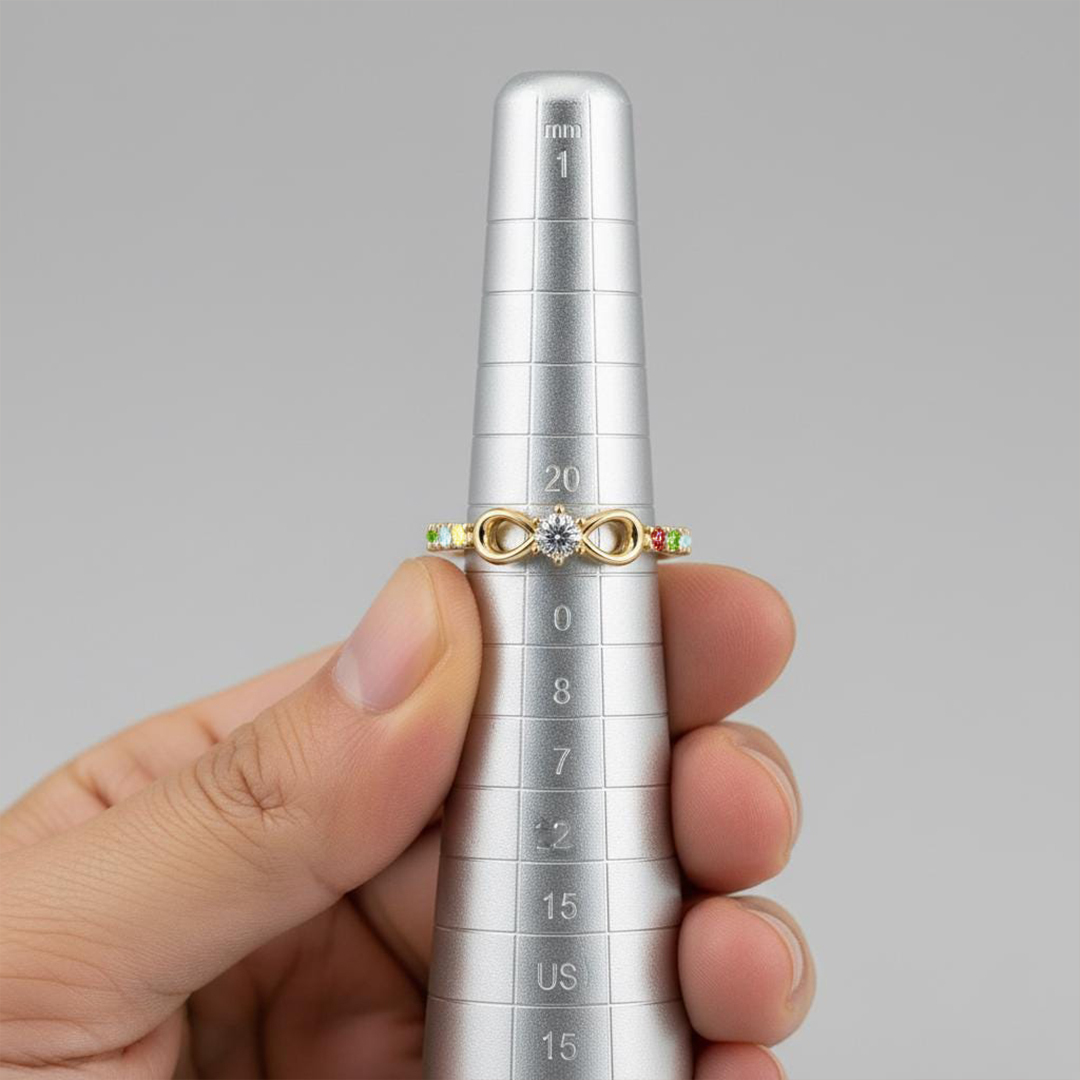 Autism Awareness Infinity Diamond Knot Ring