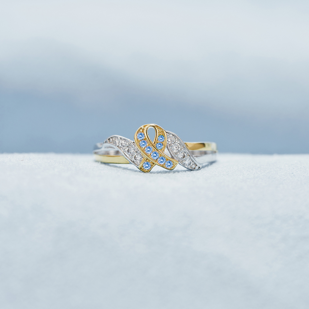 Colorectal Cancer Awareness Stand Strong Blue Ribbon Ring