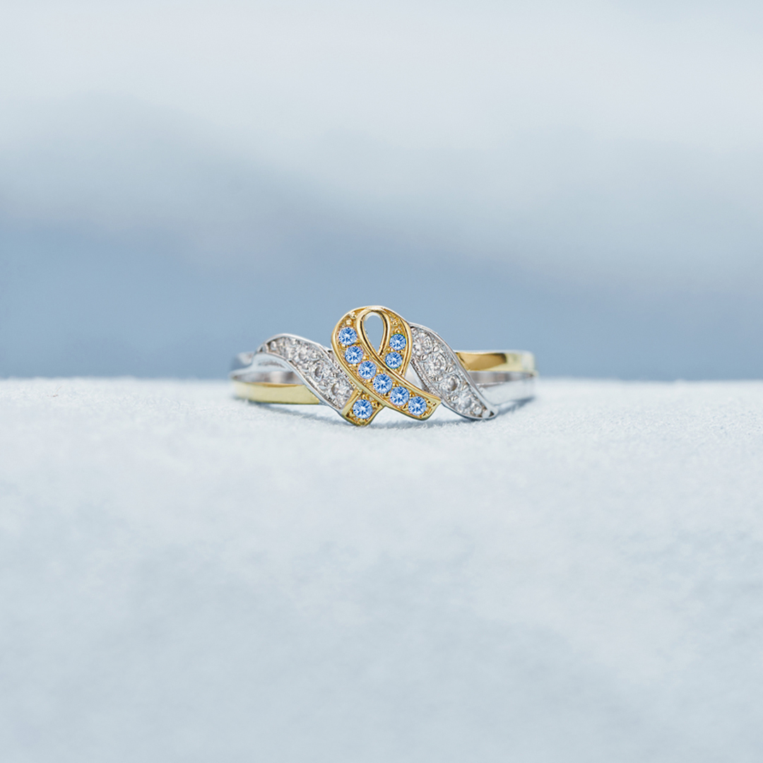 Colorectal Cancer Awareness Stand Strong Blue Ribbon Ring