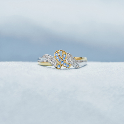 Colorectal Cancer Awareness Stand Strong Blue Ribbon Ring